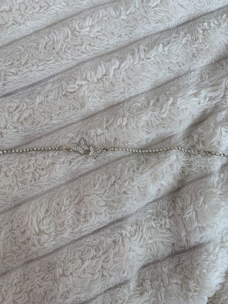 Silver Butterfly Bracelet with Sparkly Stones – As Good As New