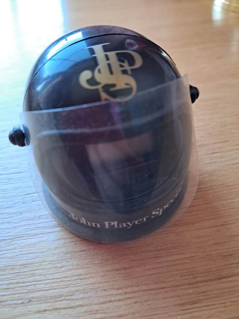 John Player Special F1 Helmet Collectible - Black, Good Condition - 1980's