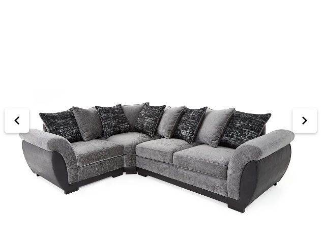 Lana Fabric and Faux Leather Left Hand Corner Group Sofa. RRP.£1109
