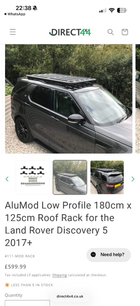 Alumod low profile roof rack 