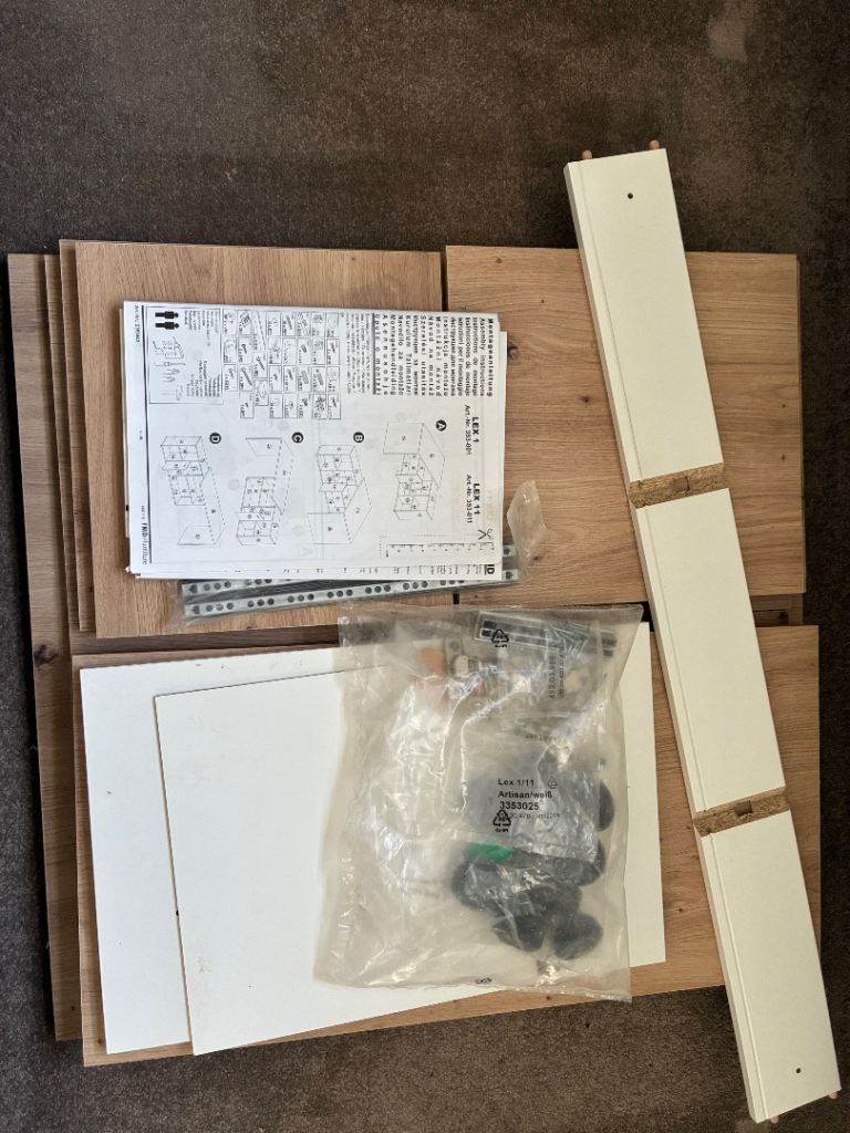 Large L-Shaped Corner Office Desk with Drawers – Unassembled