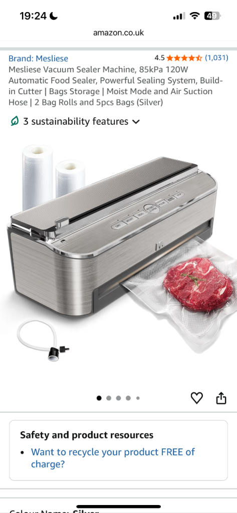 Mesliese Vacuum Sealer Machine - Used once