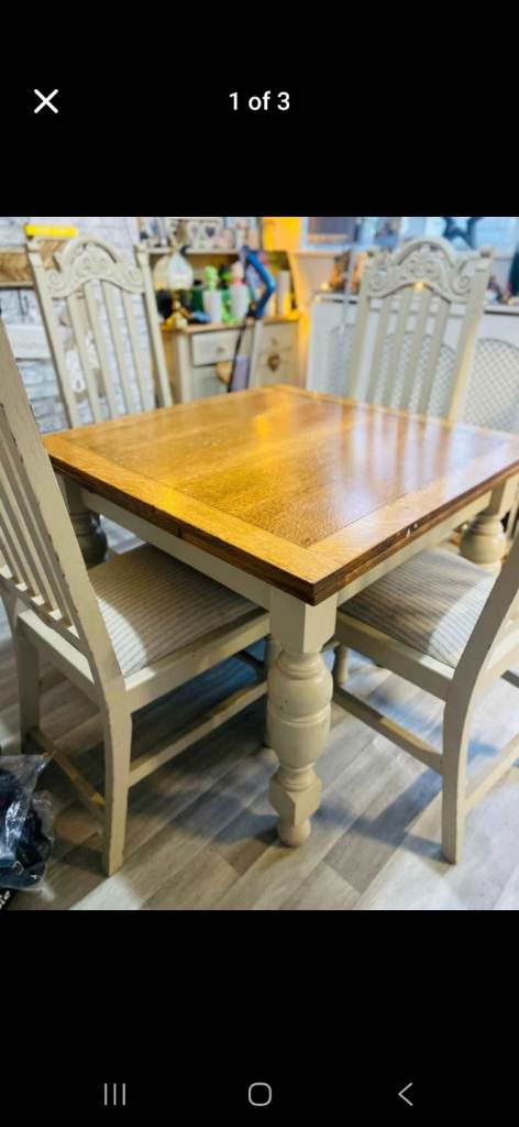 Shabby Chic extendable table and chairs 