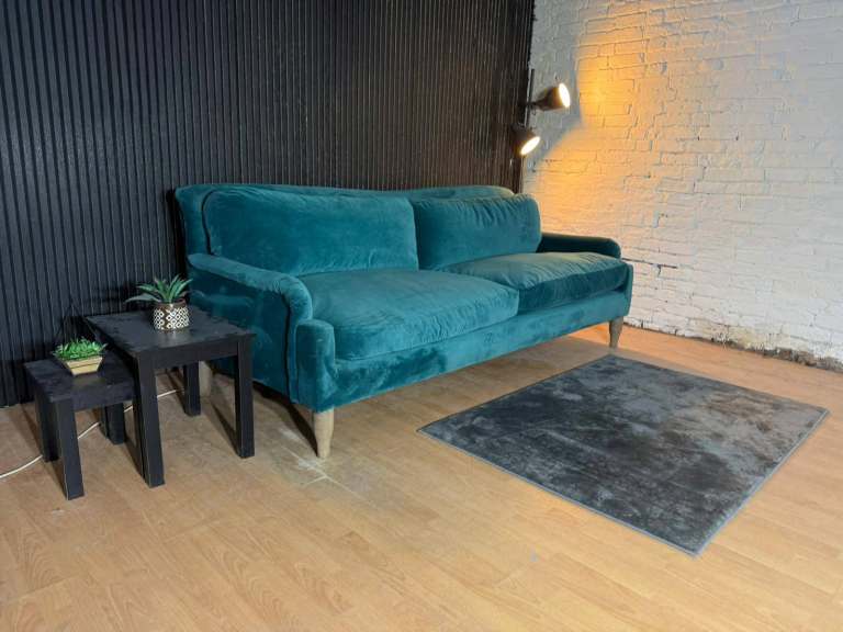 New Stock! HIGH STREET BRAND LOAF Squisharoo 4 Seater Sofa – Teal Blue