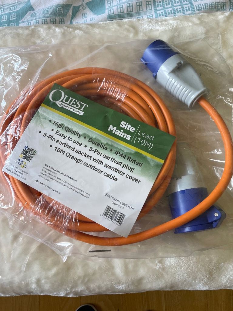Quest electric hook up lead 10m for caravan/campervan/camping BRAND NEW
