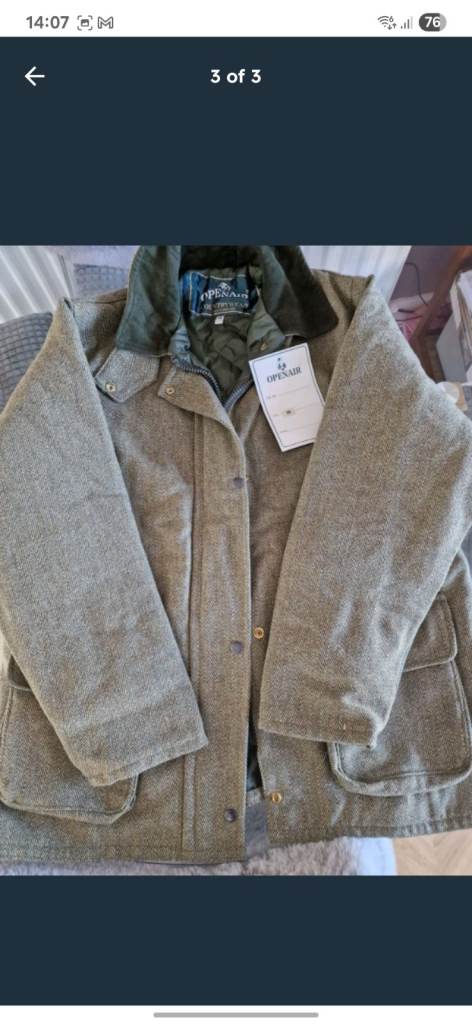 Green tweed field/country jacket ladies size 20