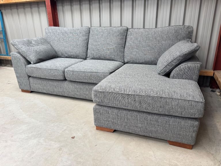 (BS36) Next Stamford Corner Chaise Sofa – Grey Fabric – Delivery Available