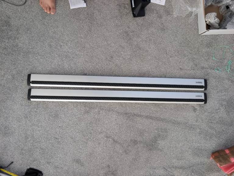 Thule WingBar 127cm Roof Bars / Cross Bars – Pair – Silver Aluminium