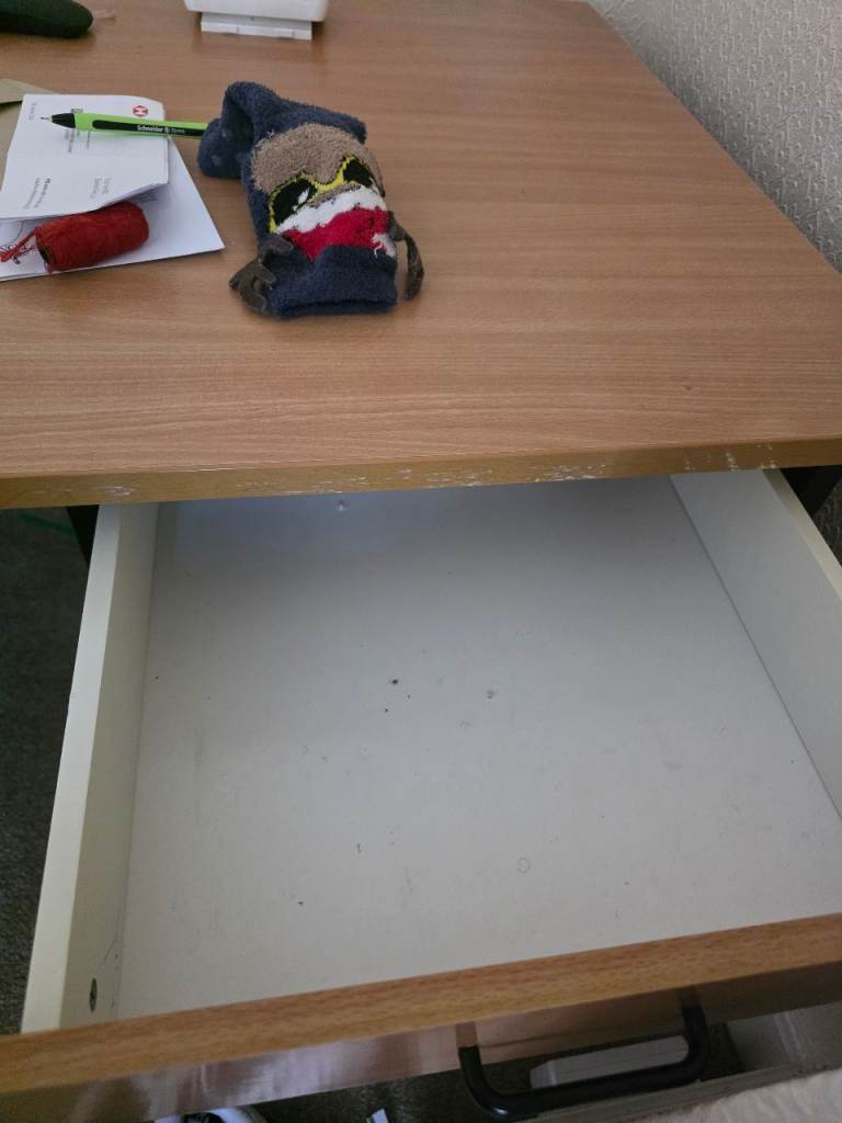 Sturdy Brown Office Desk with Drawers – Fair Condition