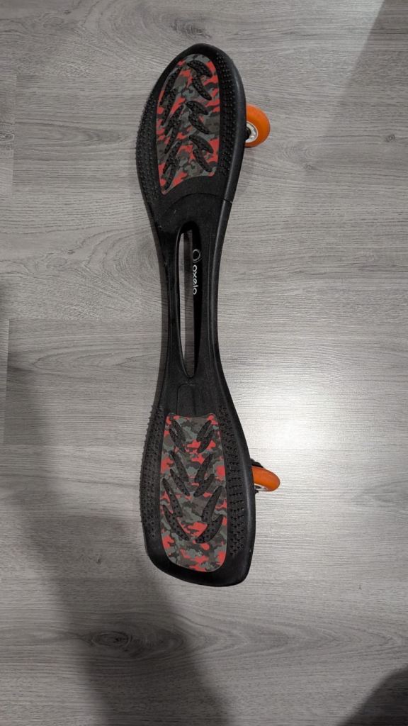 Oxelo Waveboard - Black with Bright Orange Wheels, Good Condition
