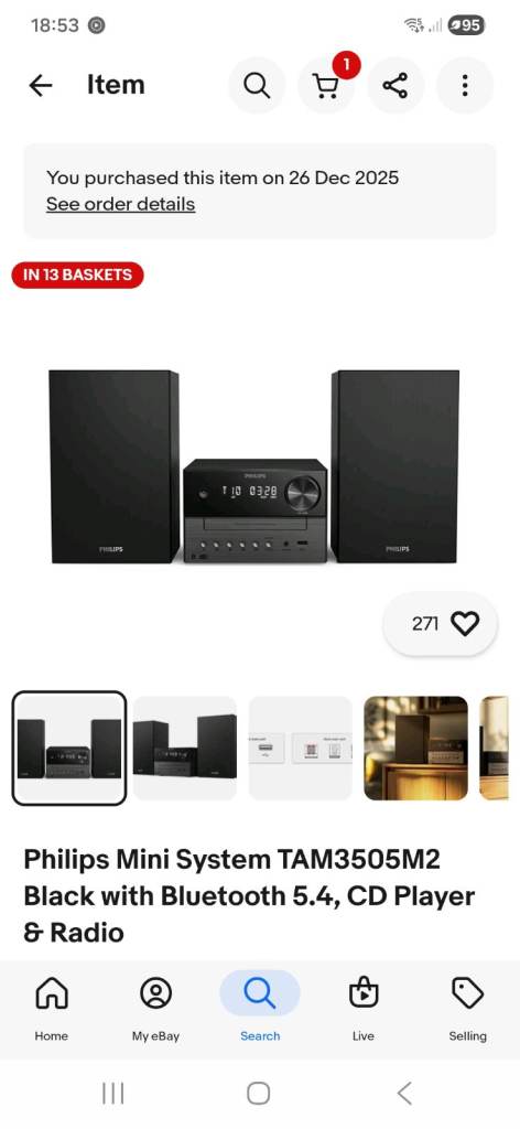 Philips TAM3505M2 Black Mini System 