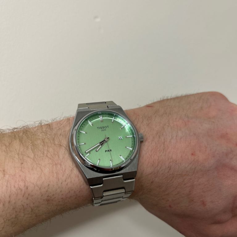 Tissot PRX 40mm Quartz Watch Stainless Steel, Mint Green Dial. Mint Condition