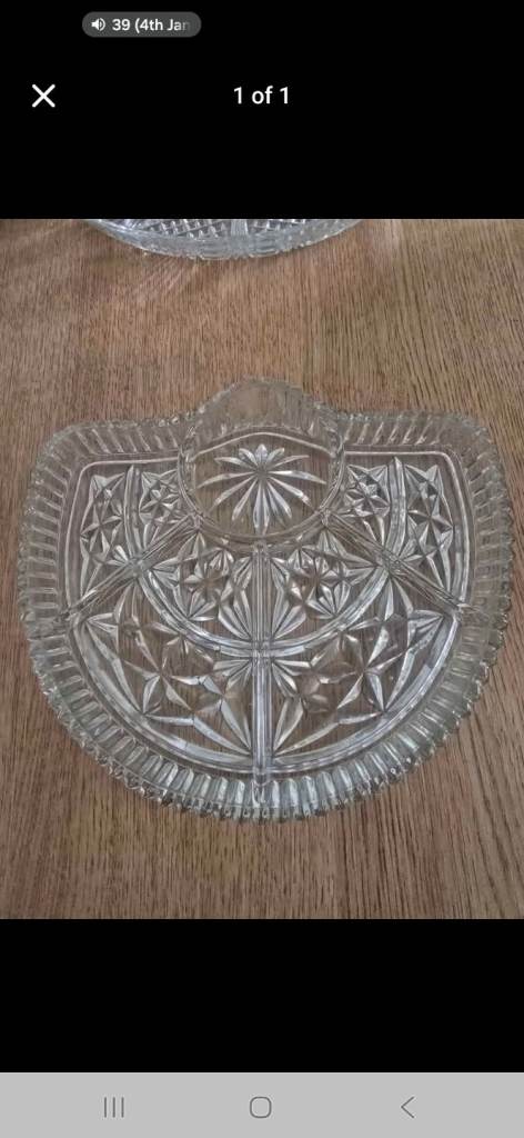 Glass Dressing Table Tray Libochovice Czechoslovakia Pattern No. 1874 Beautiful
