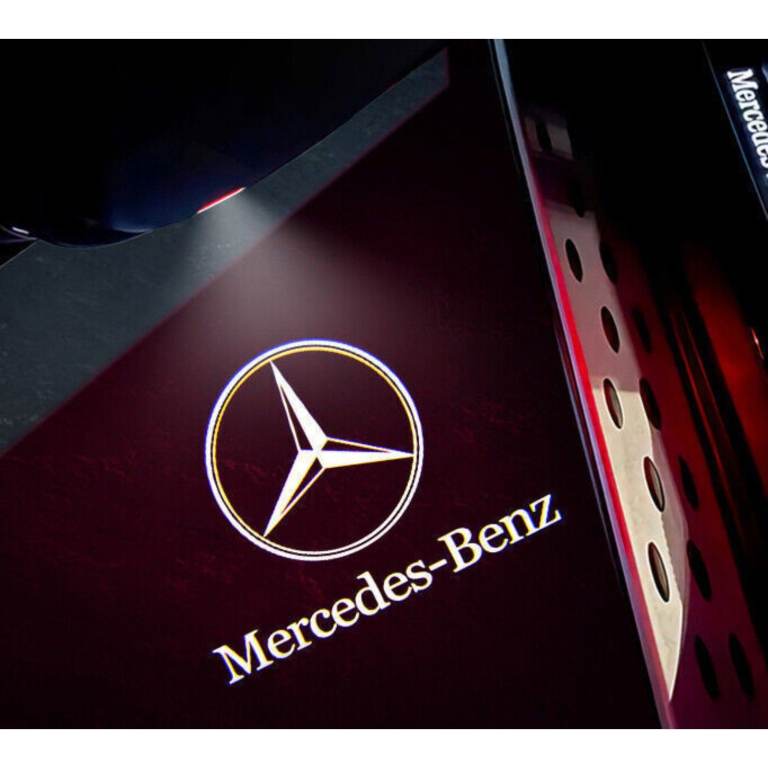 2 Mercedes LED Vehicle Door Laser Projector Lamp 12V White Front Rear Welcome Light