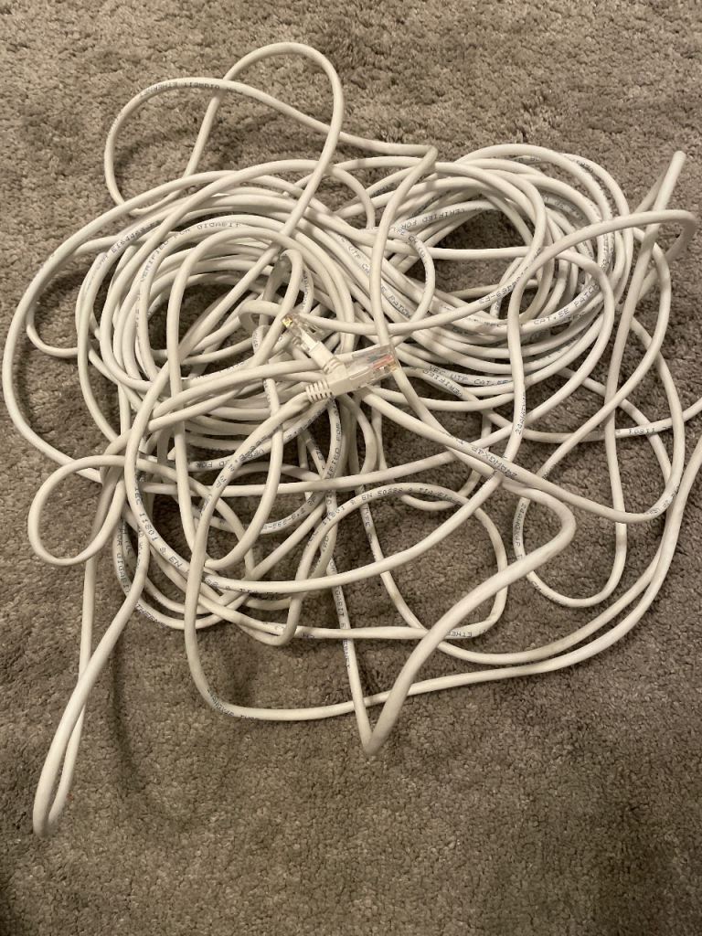 Long White Ethernet Cable - Good Condition