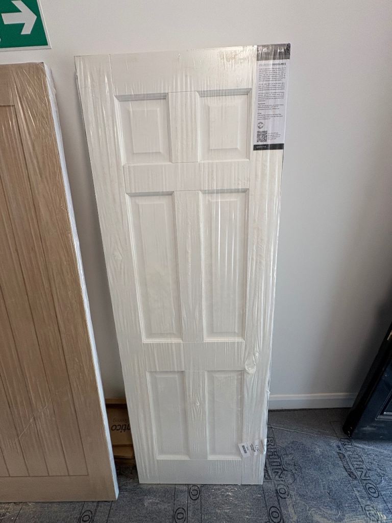 6 panel primed internal door 