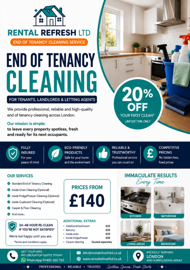 End of Tenancy Cleaning – Fixed Prices & No Hidden Fees