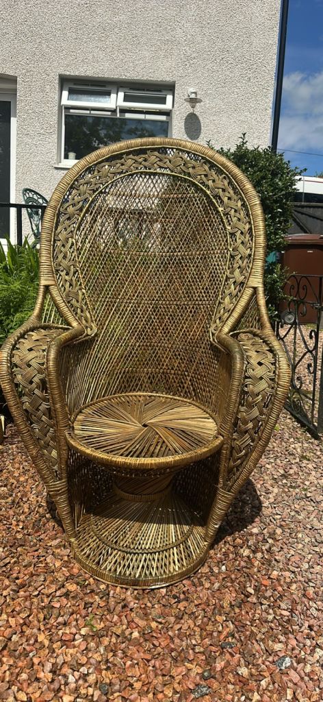 Mid century antique peacock chair