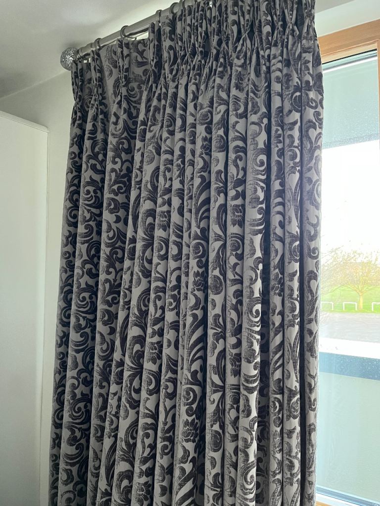 Velvet style embossed curtains