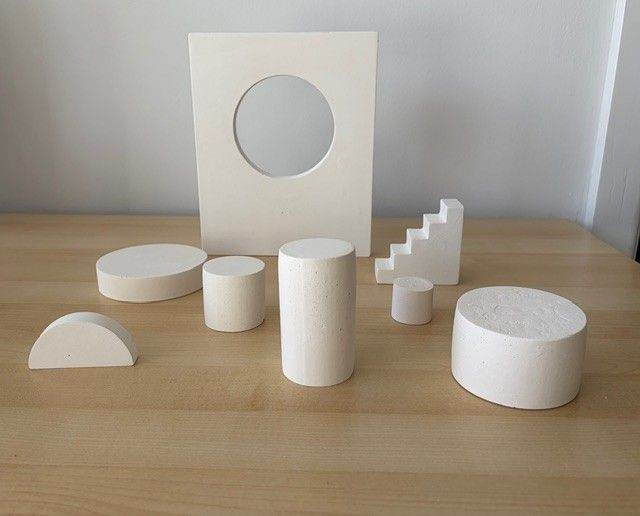  Photography Props Set Geometric Display Stands Concrete Podiums Product Flat Lay Shoot