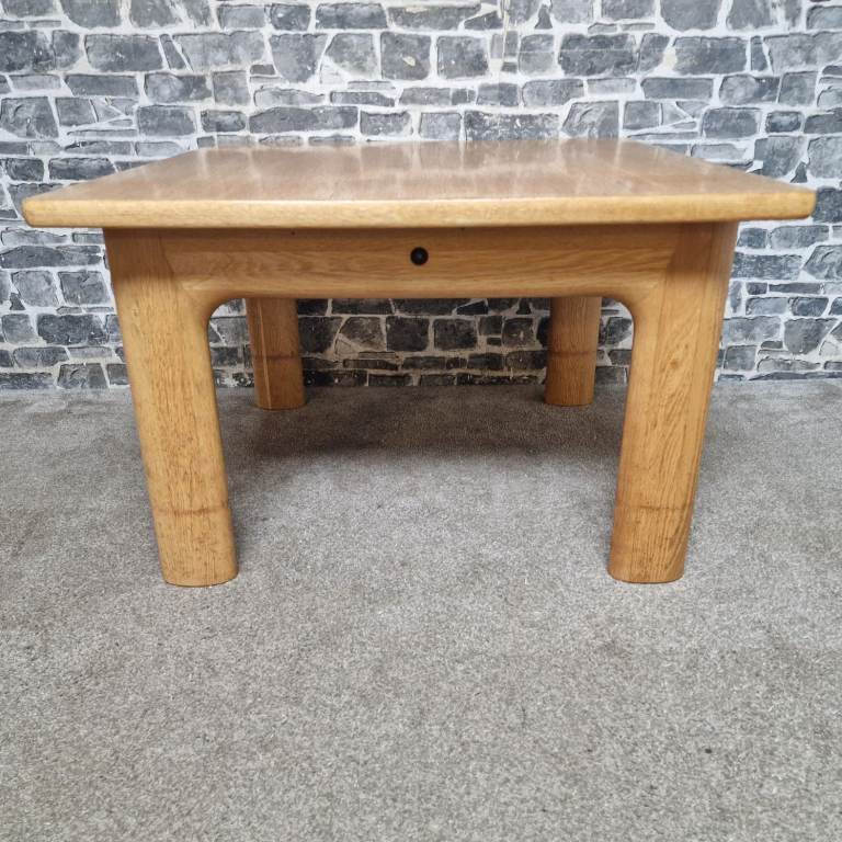 Large Solid Oak Square Coffee Table