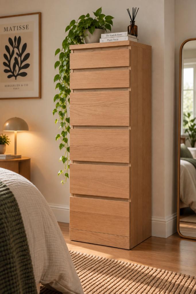 IKEA Tall Chest of 6 Drawers – Light Oak Effect, Great Condition