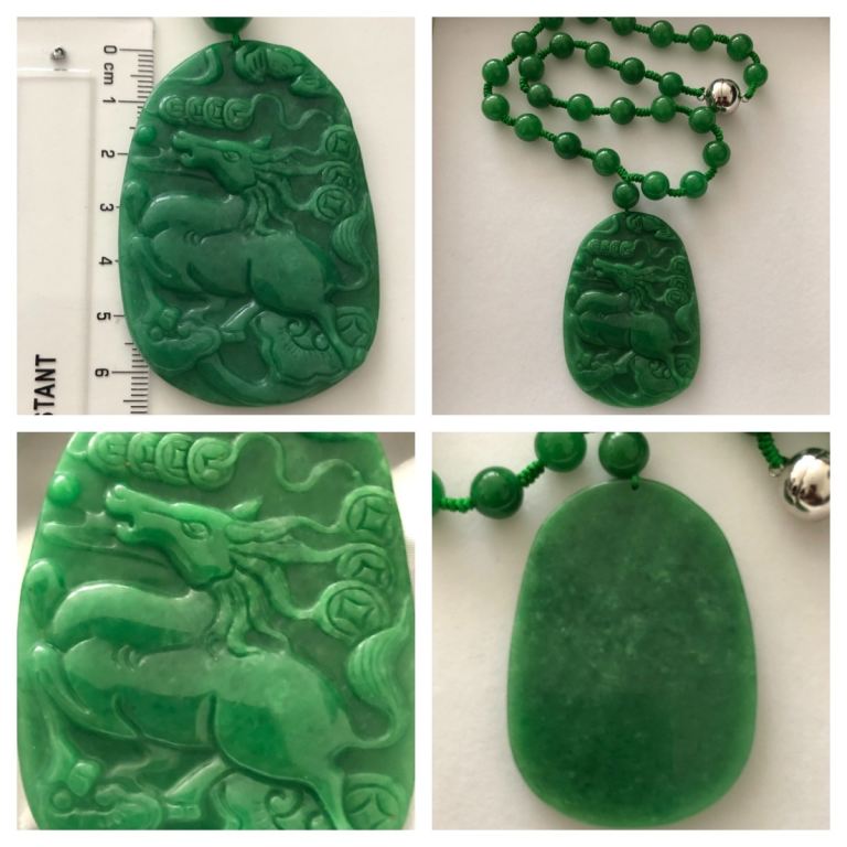 Greed jade Horse Beads necklace heavy necklace Brand new 
