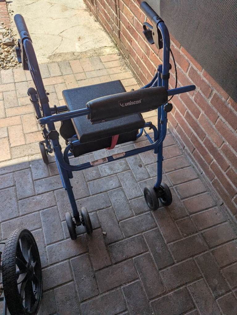 Blue Mobility Walker with Seat – Good Condition