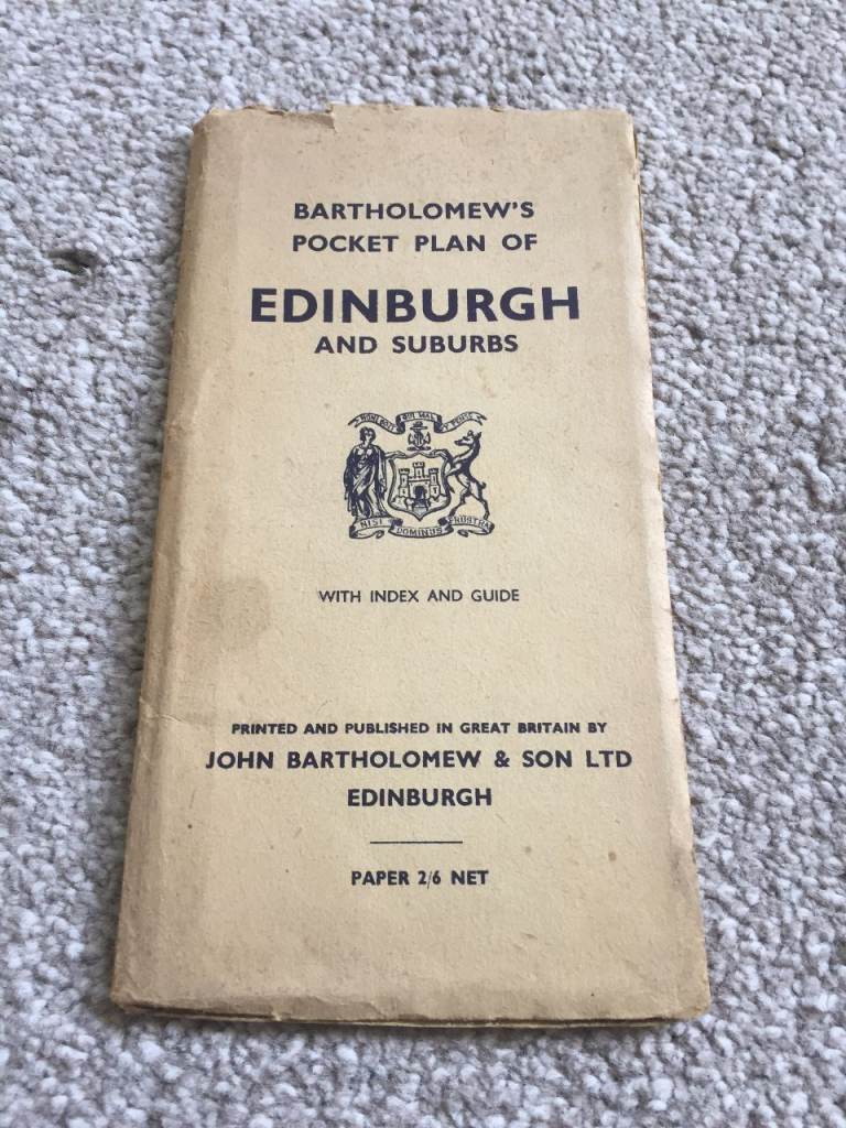 Rare Bartholomew's Pocket Plan Of Edinburgh And Suburbs