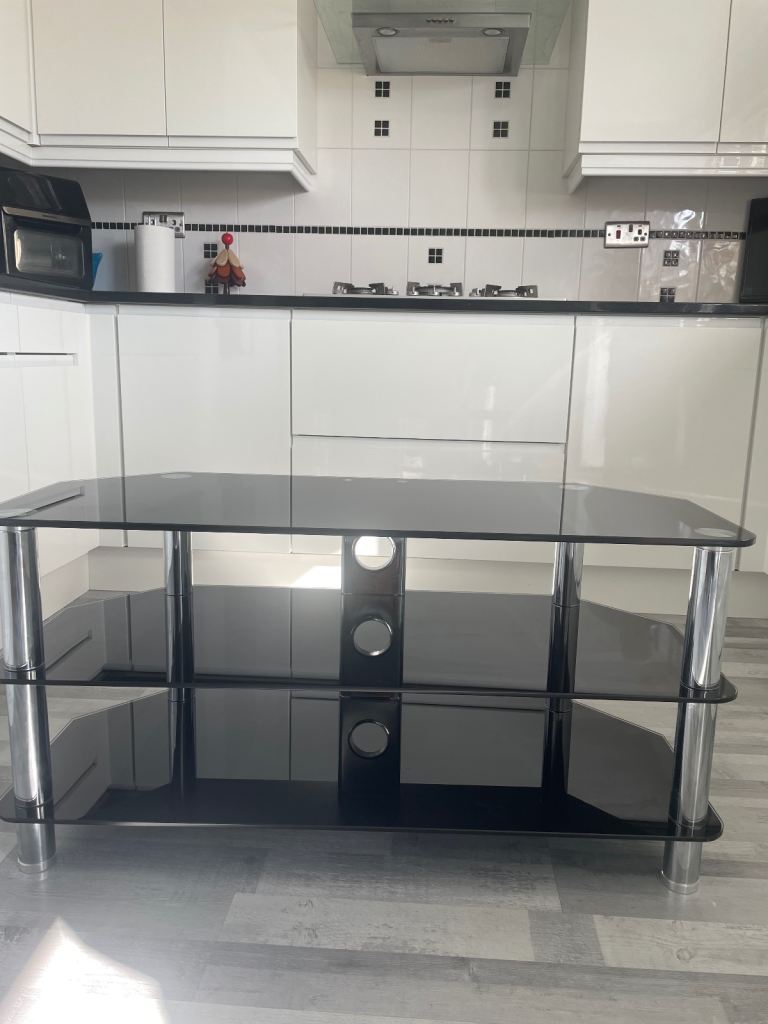Glass tv stand