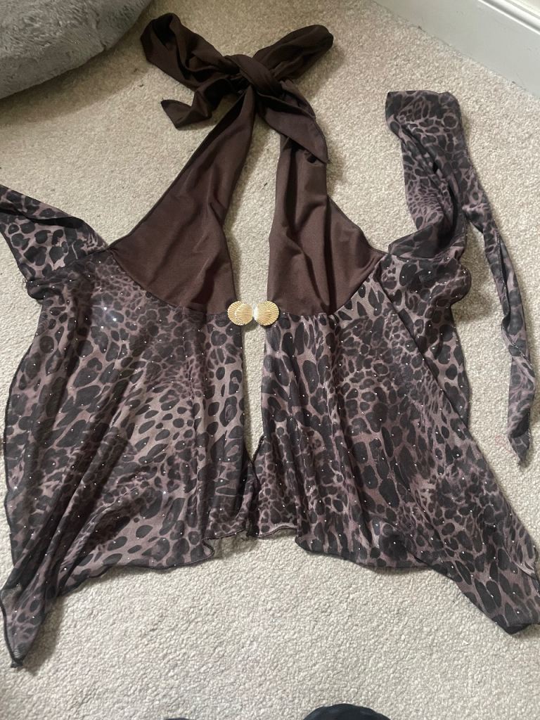 ROMWE Leopard Print Halter Neck Top - XS, Good Condition