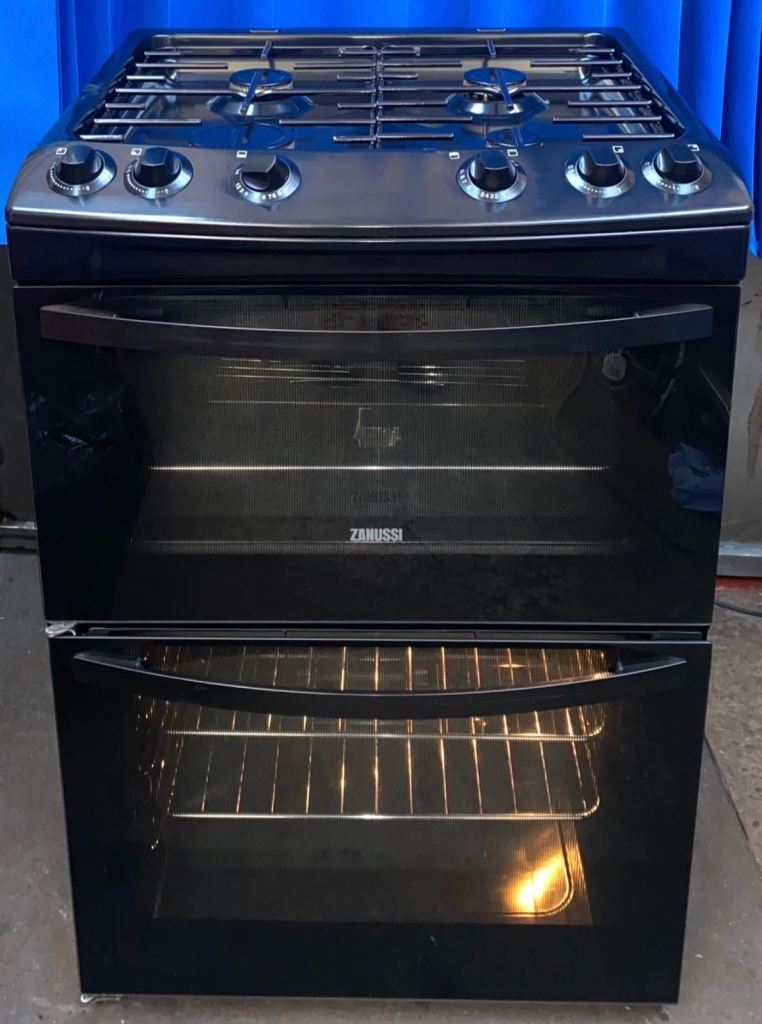 Zanussi ZCG63040BA 60cm Double Oven Gas Cooker - Black 