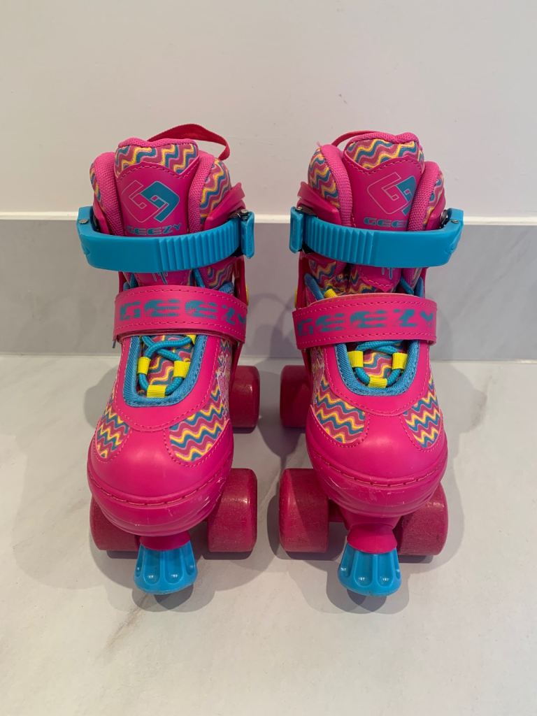 Geezy Girls Pink Adjustable Roller Skates - Junior Size 11-1 (EU 30-33) - New Condition!