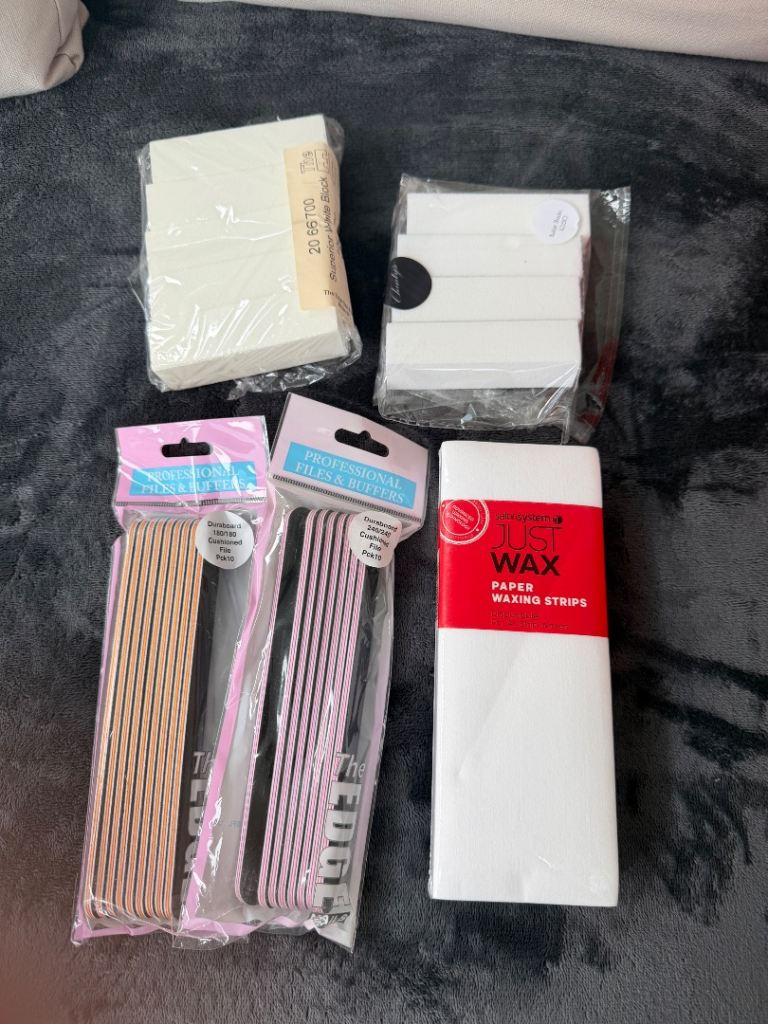 Nail Art Bundle: UV LED Lamp, Tips, Glitters, Wax Strips & More