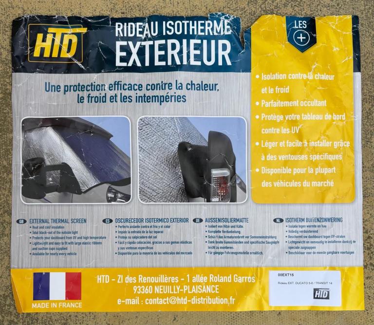 Motorhome windscreen cover