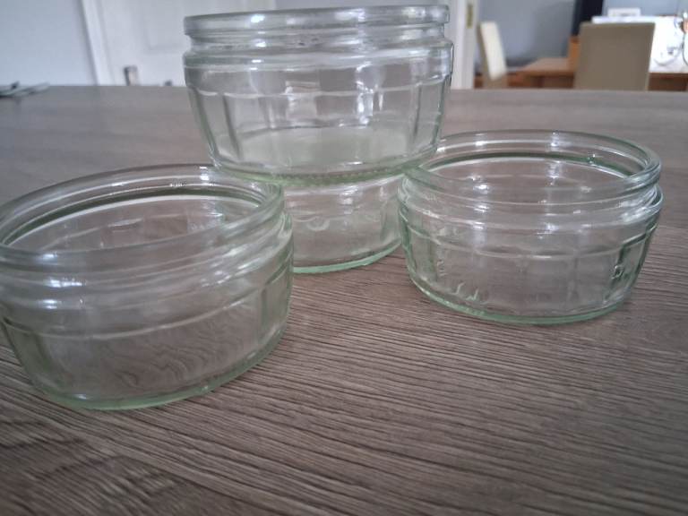 Set of 64 Clear Glass Jars/Pots – As Good As New