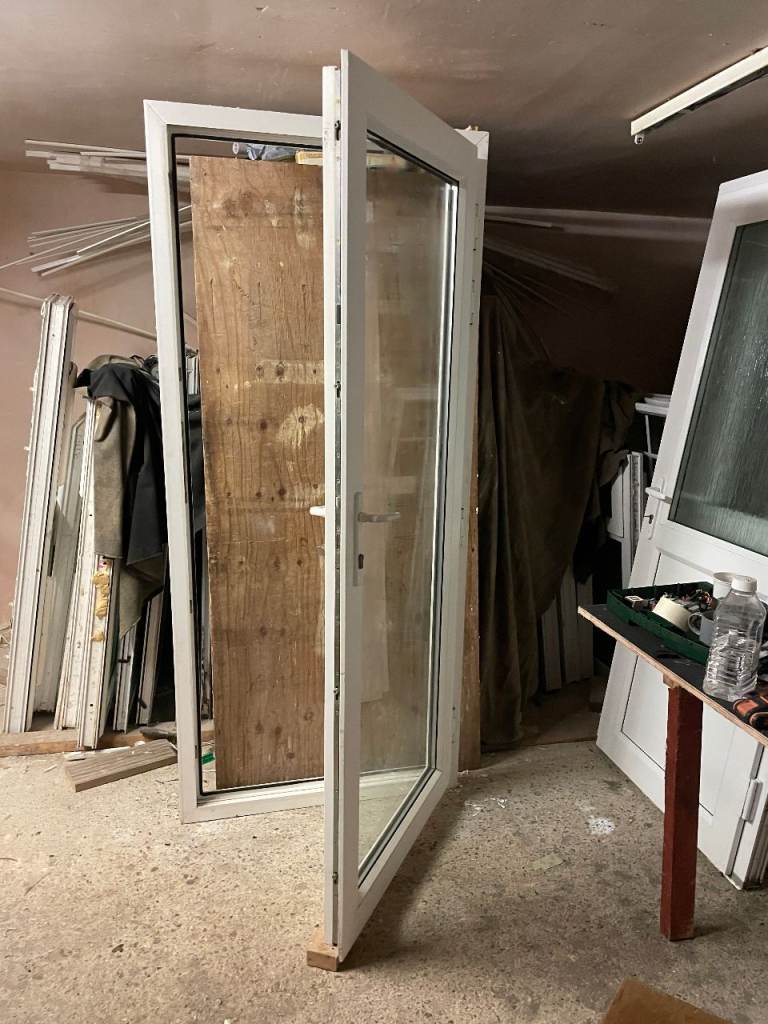 UPVC DOOR 203 x 90 cm - UPVC DOUBLE GLAZED DOOR - CLEAR TOUGHENED GLAZING (REF: DX203)