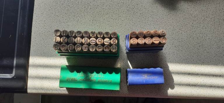 Alphabet Letter and Number Stamps Set - Wooden, Good Condition