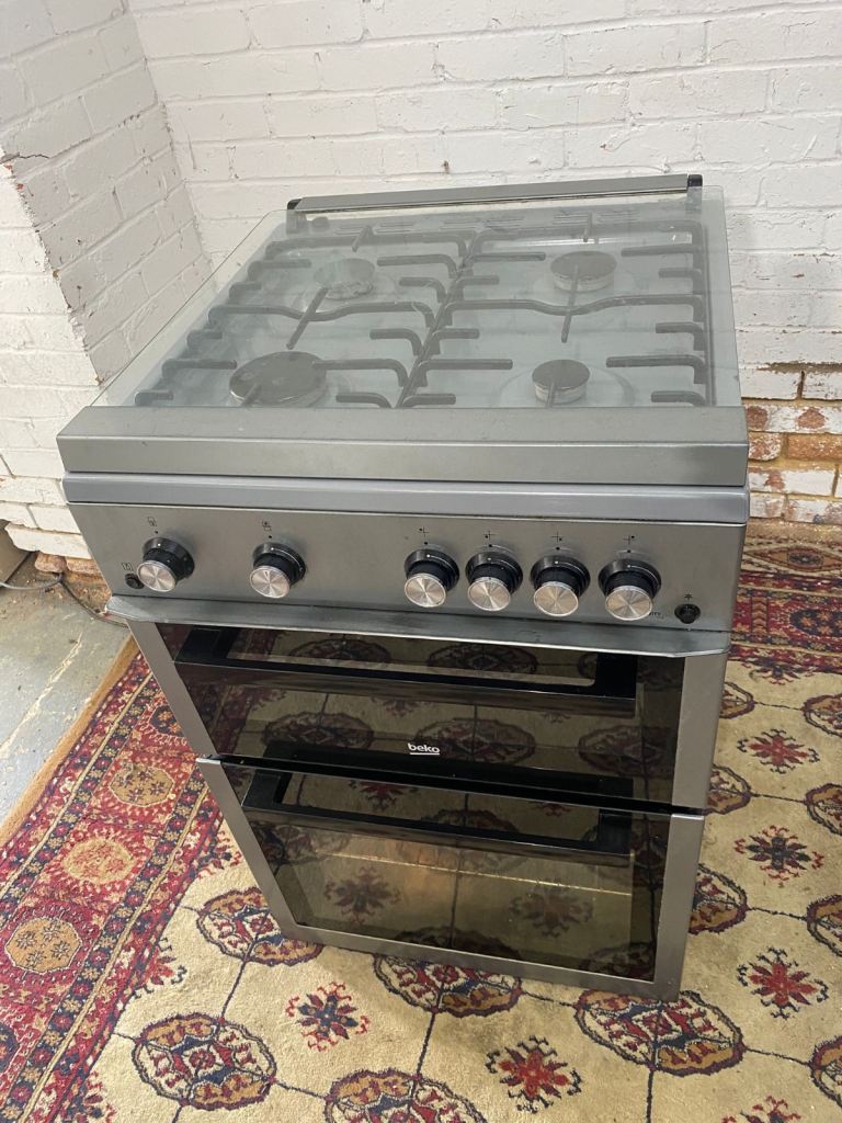 🚐🚐Beautiful 60CM Beko Grey Gas Cooker With Dual Grill/Oven 