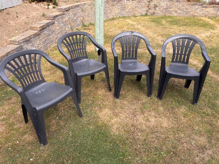 Plastic Garden Chairs x 4