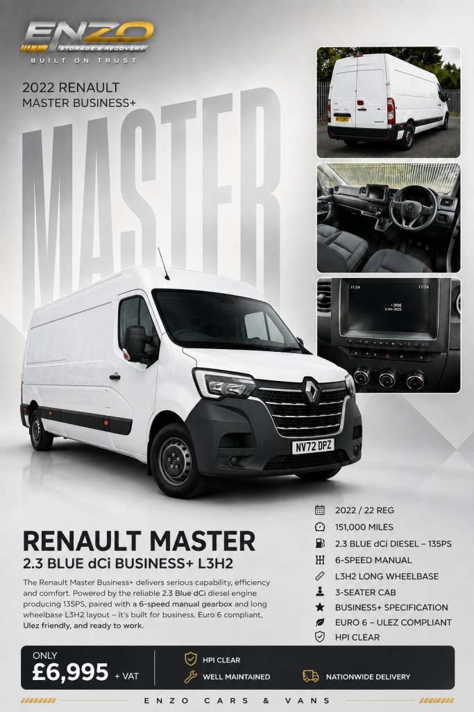 2020 Renault Master LH35 ENERGY dCi 150 Business High Roof Van PANEL VAN Diesel Manual