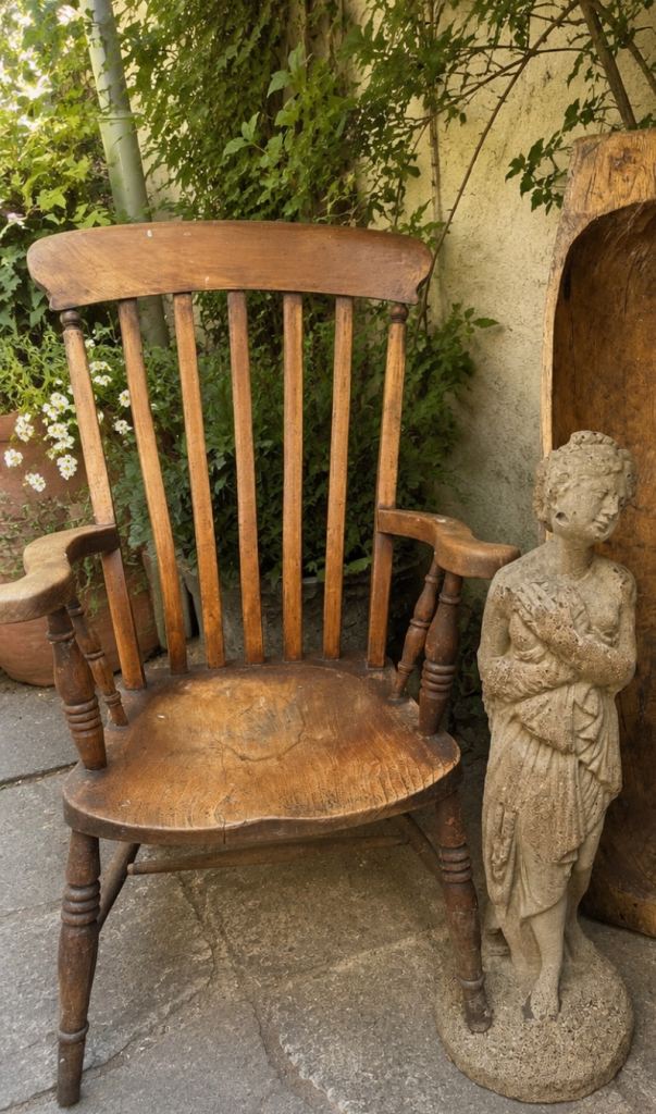 Lovely Vintage Wooden Armchair - Solid and Sturdy