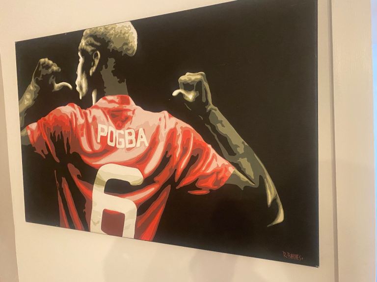 Paul pogba painting signed by artist 