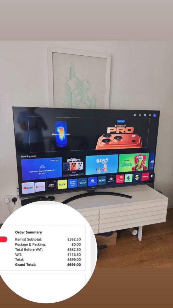 65-inch LG NanoCell 4K Smart TV RRP ~£700 