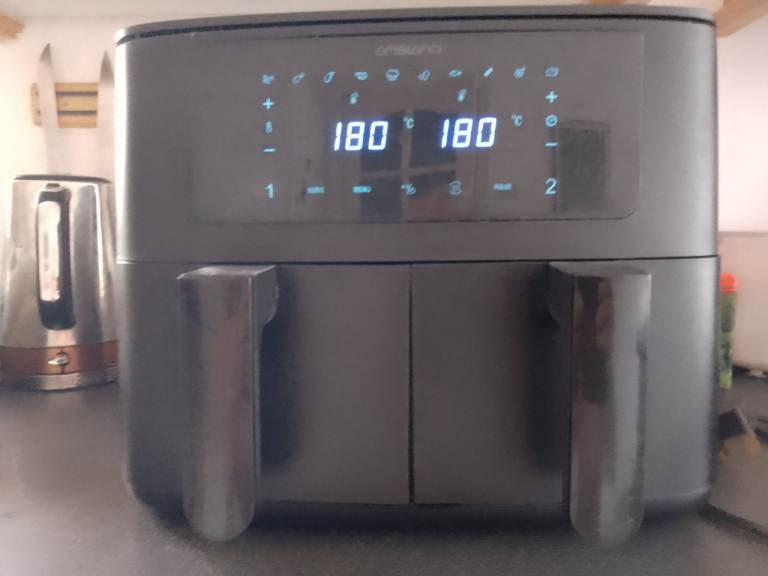 Ambiano Dual Basket Air Fryer - Black, hardly used