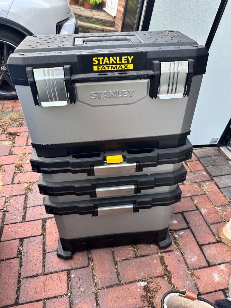 Stanley FatMax / TSTAK modular toolbox system with rolling base.