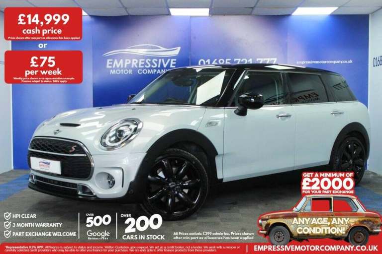 2019 19 MINI CLUBMAN 2.0 COOPER S EXCLUSIVE ESTATE 6DR PETROL STEPTRONIC EURO 6