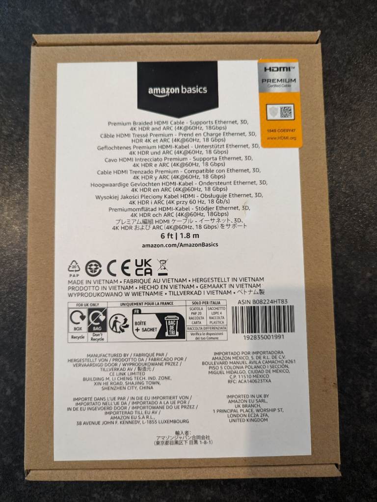 Amazon Basics premium braided HDMI cable  2 FOR £5