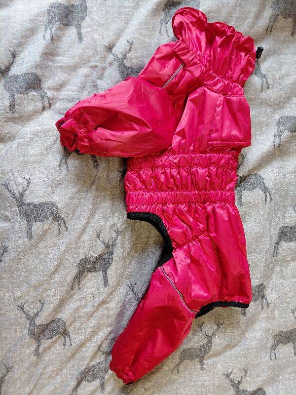Medium dog coat puppy waterproof winter suit legs fleece jumpersuit reflective