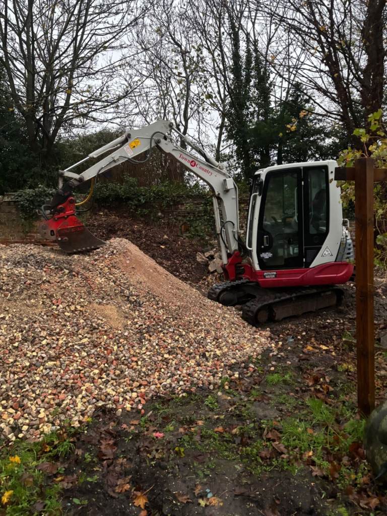 Crushed Brick Rubble / Concrete 50mm down, Clean Material , On Site Crushing Available, Wacker Hire